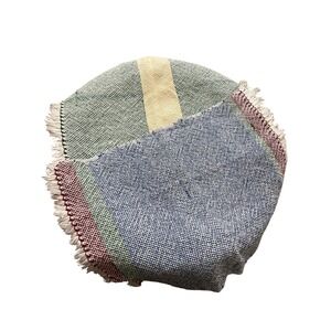 Vintage Woven Cotton Placemats Set 2 Multicolor Fringe Farmhouse‎ Cottagecore